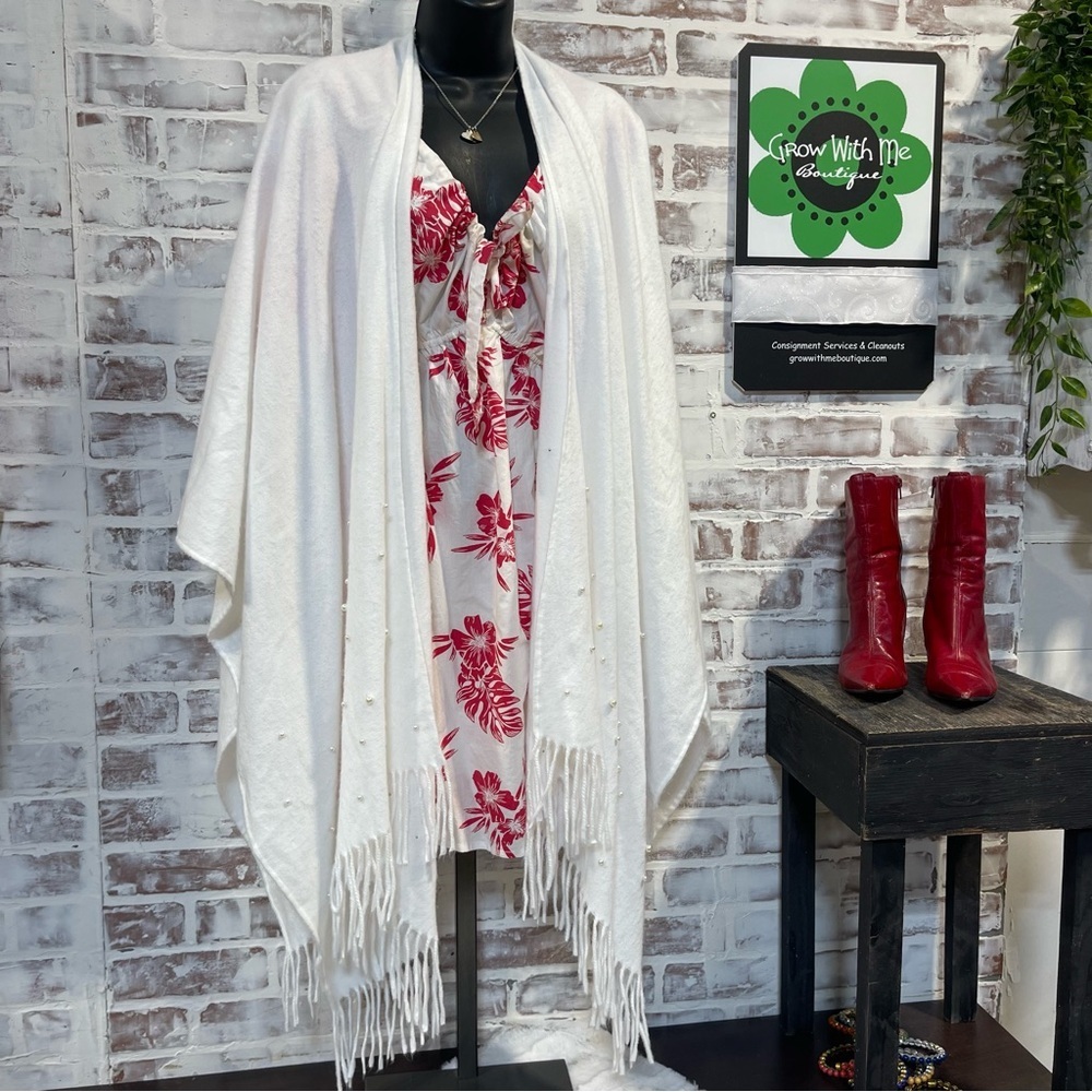 Juicy Couture Cream Fringe Poncho